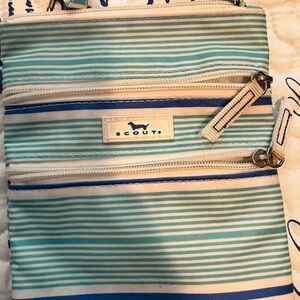 Scout Teal and White Striped Crossbody Bag